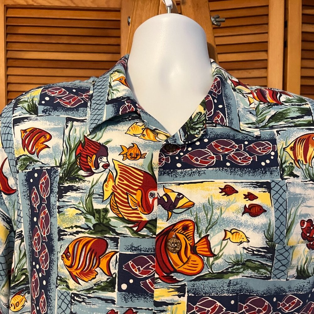 VTG. REYN SPOONER JOE KEALOHA SZ XL RAYON HAWAIIAN SHIRT